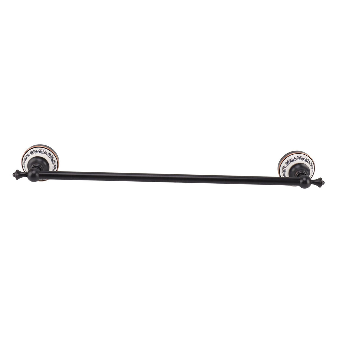 Towel Bar European Style Single Rod Hanging Bath Towel Holder Copper Towel Rack for Bathroom Toilets Dark Bronze