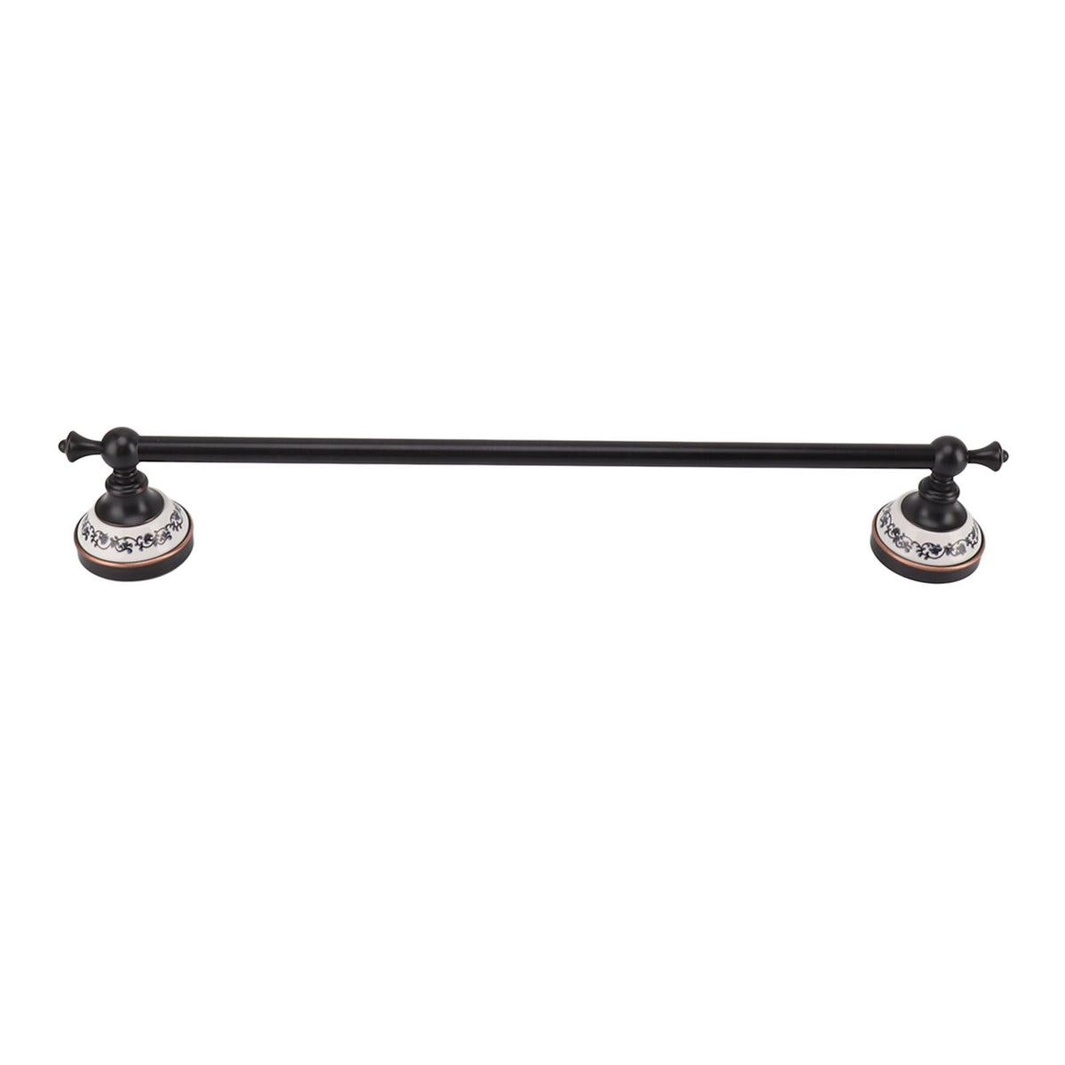 Towel Bar European Style Single Rod Hanging Bath Towel Holder Copper Towel Rack for Bathroom Toilets Dark Bronze