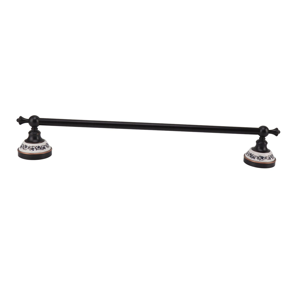 Towel Bar European Style Single Rod Hanging Bath Towel Holder Copper Towel Rack for Bathroom Toilets Dark Bronze