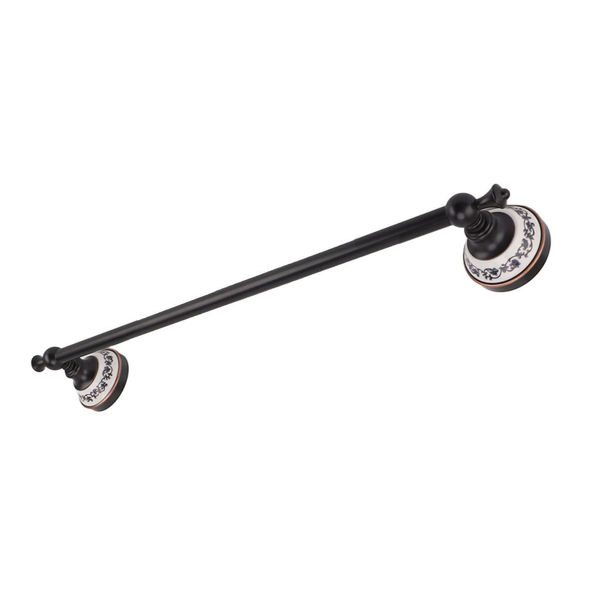 Towel Bar European Style Single Rod Hanging Bath Towel Holder Copper Towel Rack for Bathroom Toilets Dark Bronze