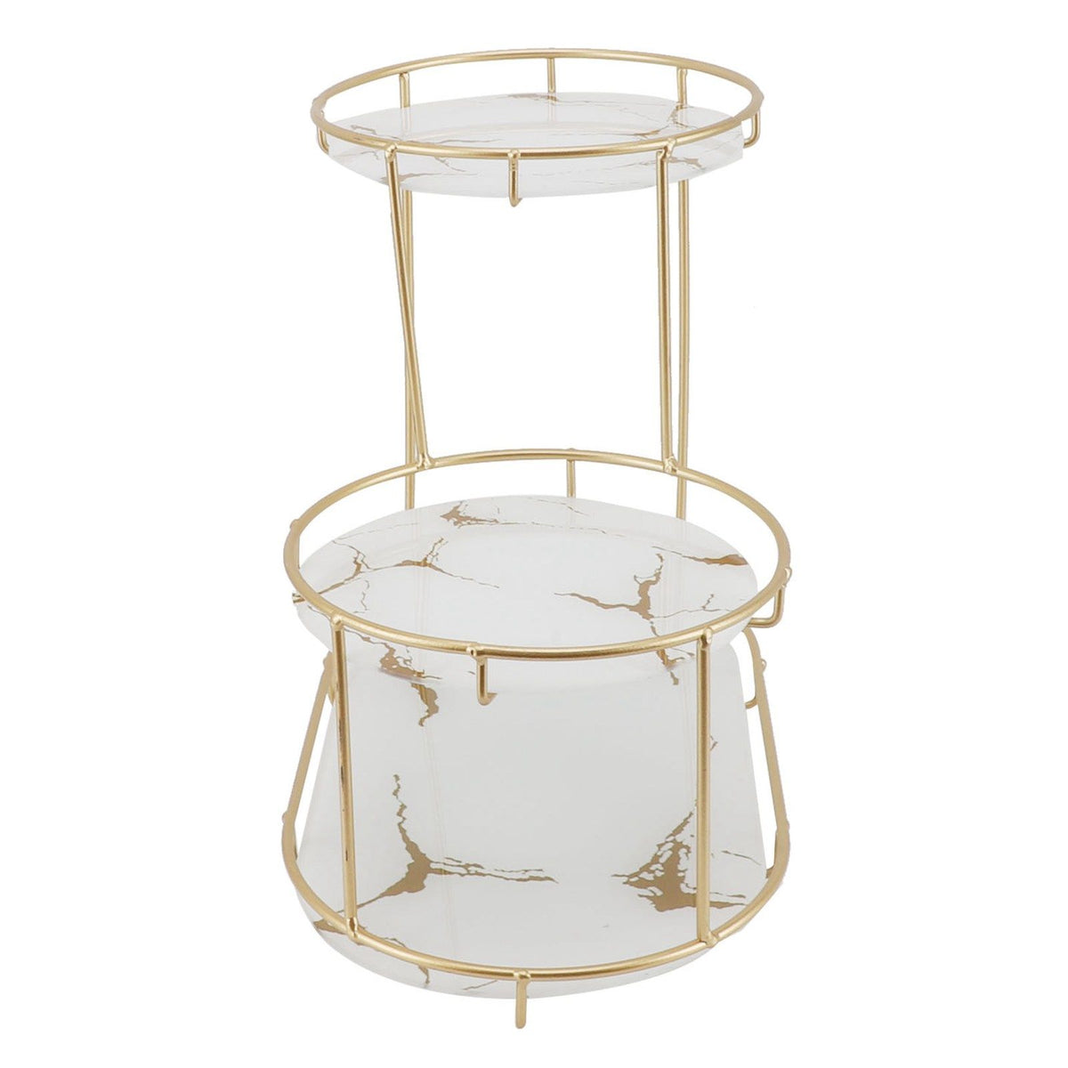 Makeup Shelf Organizer Iron Glass Stylish Modern Bathroom Countertop Organizer for Cosmetic Perfume Skincare White Background