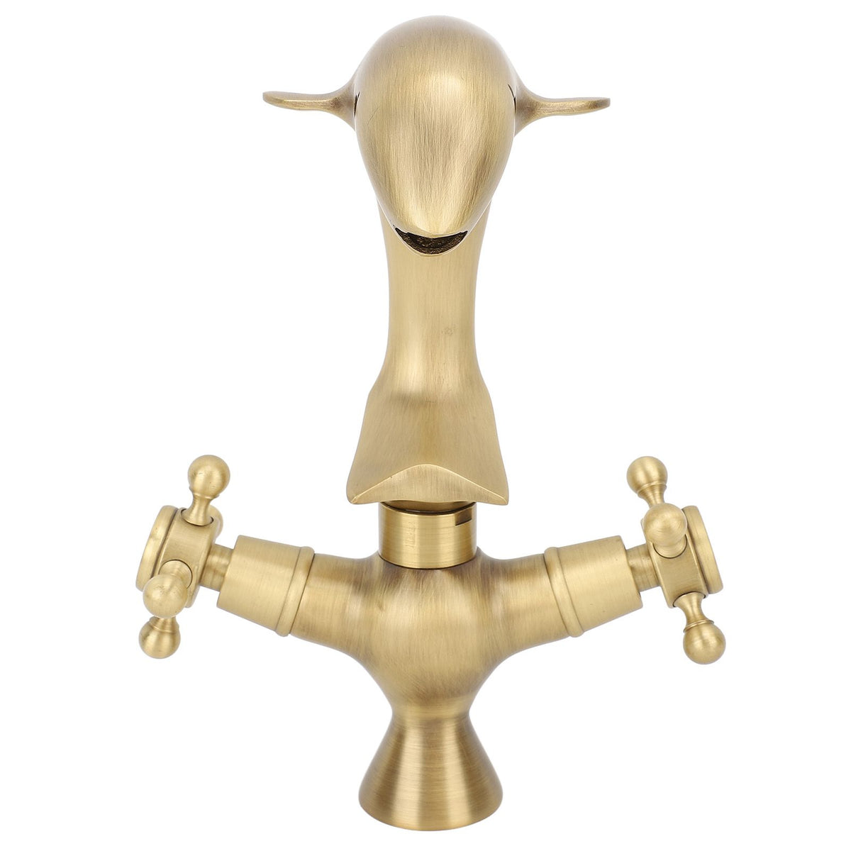 Bathroom Sink Faucet Copper Antique Dolphin Double Lever Washbasin Mixer Tap for Kitchen Toilet Bathtub