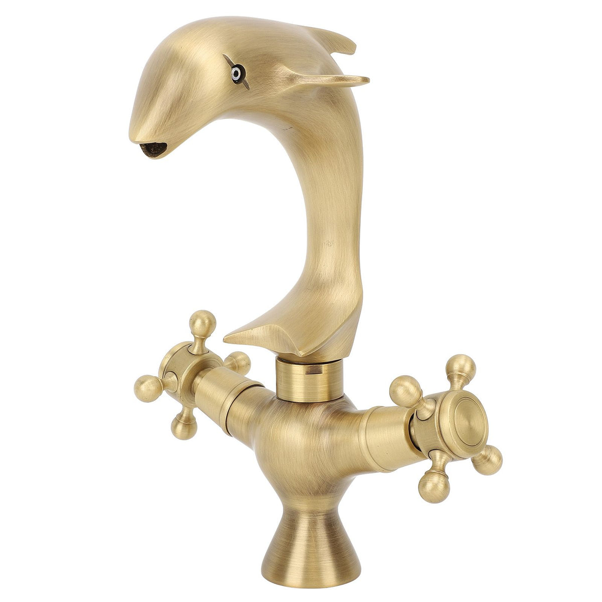 Bathroom Sink Faucet Copper Antique Dolphin Double Lever Washbasin Mixer Tap for Kitchen Toilet Bathtub