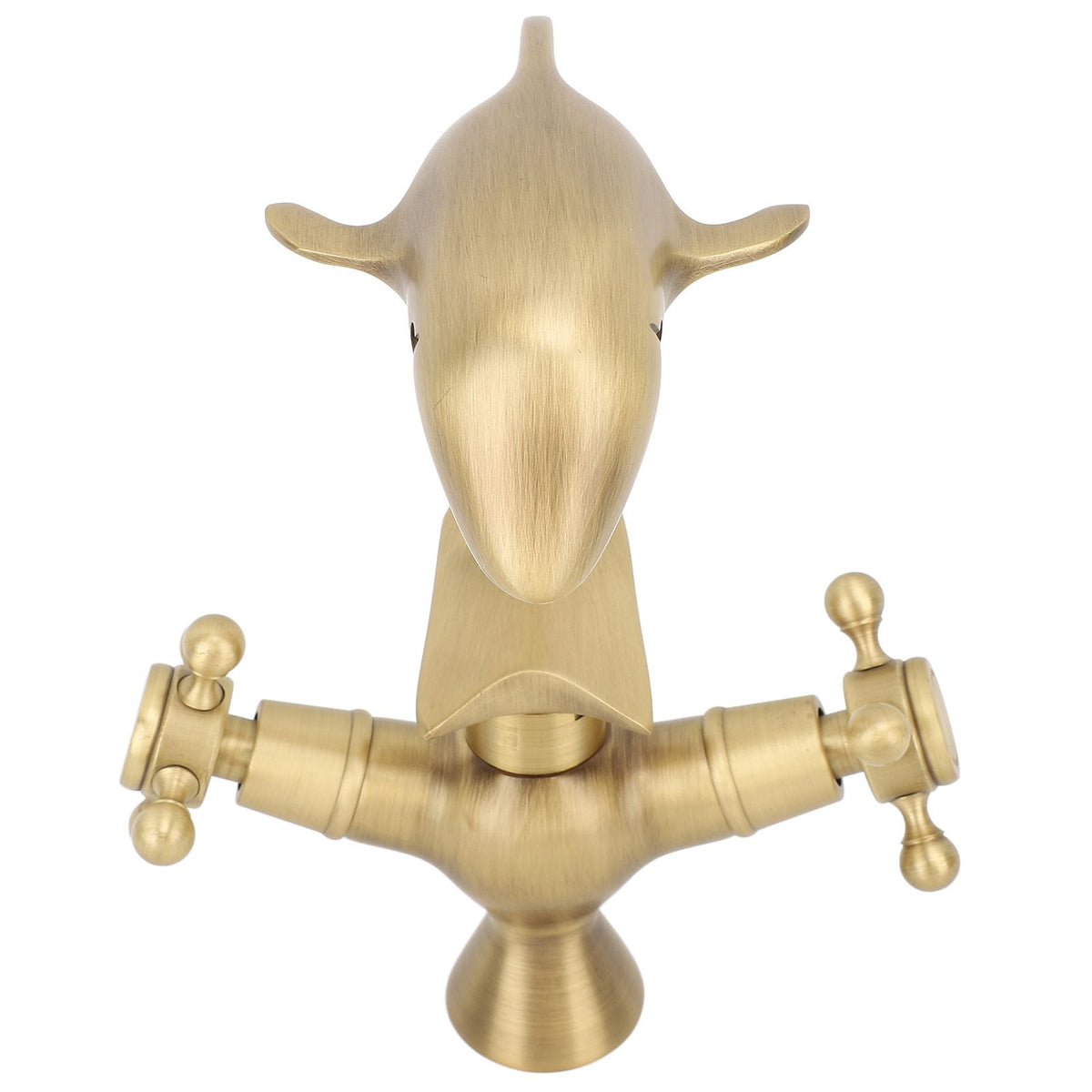 Bathroom Sink Faucet Copper Antique Dolphin Double Lever Washbasin Mixer Tap for Kitchen Toilet Bathtub