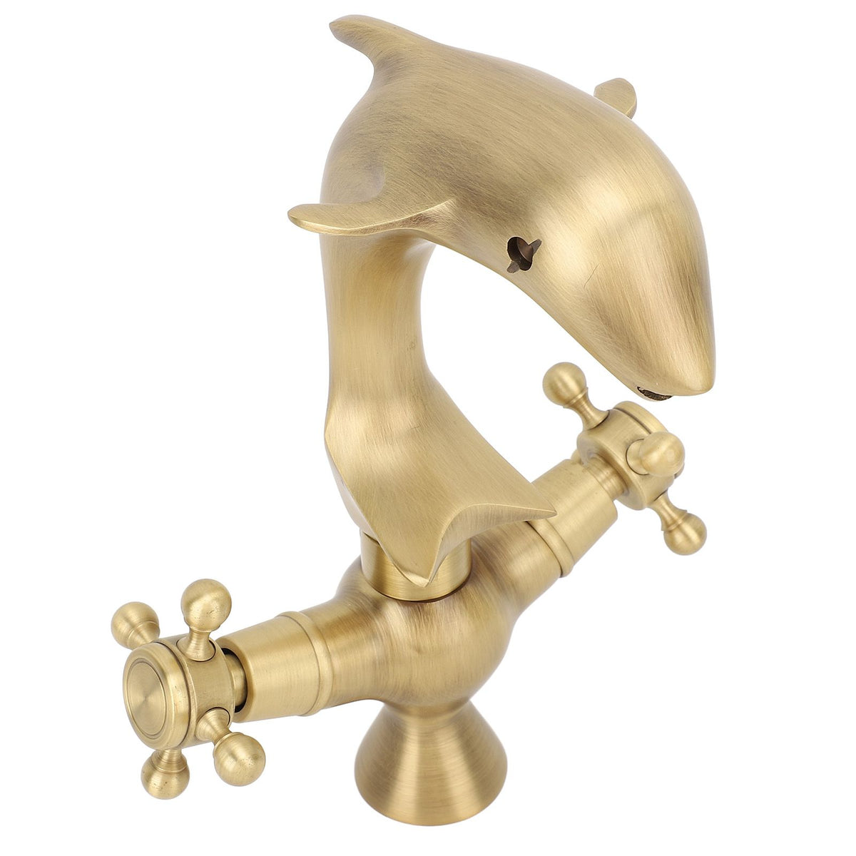 Bathroom Sink Faucet Copper Antique Dolphin Double Lever Washbasin Mixer Tap for Kitchen Toilet Bathtub