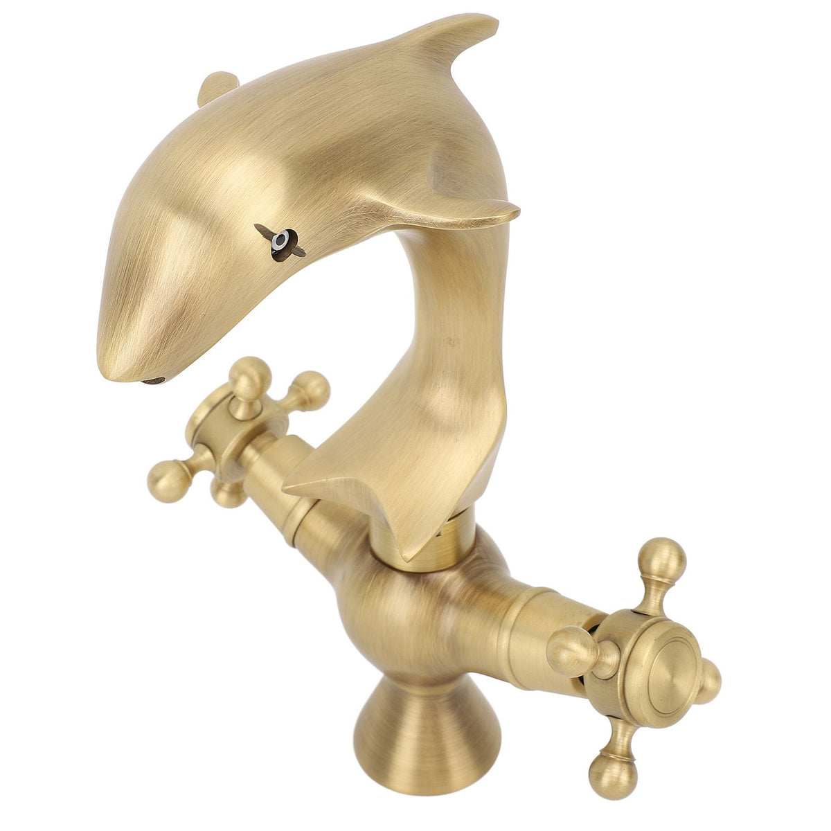 Bathroom Sink Faucet Copper Antique Dolphin Double Lever Washbasin Mixer Tap for Kitchen Toilet Bathtub