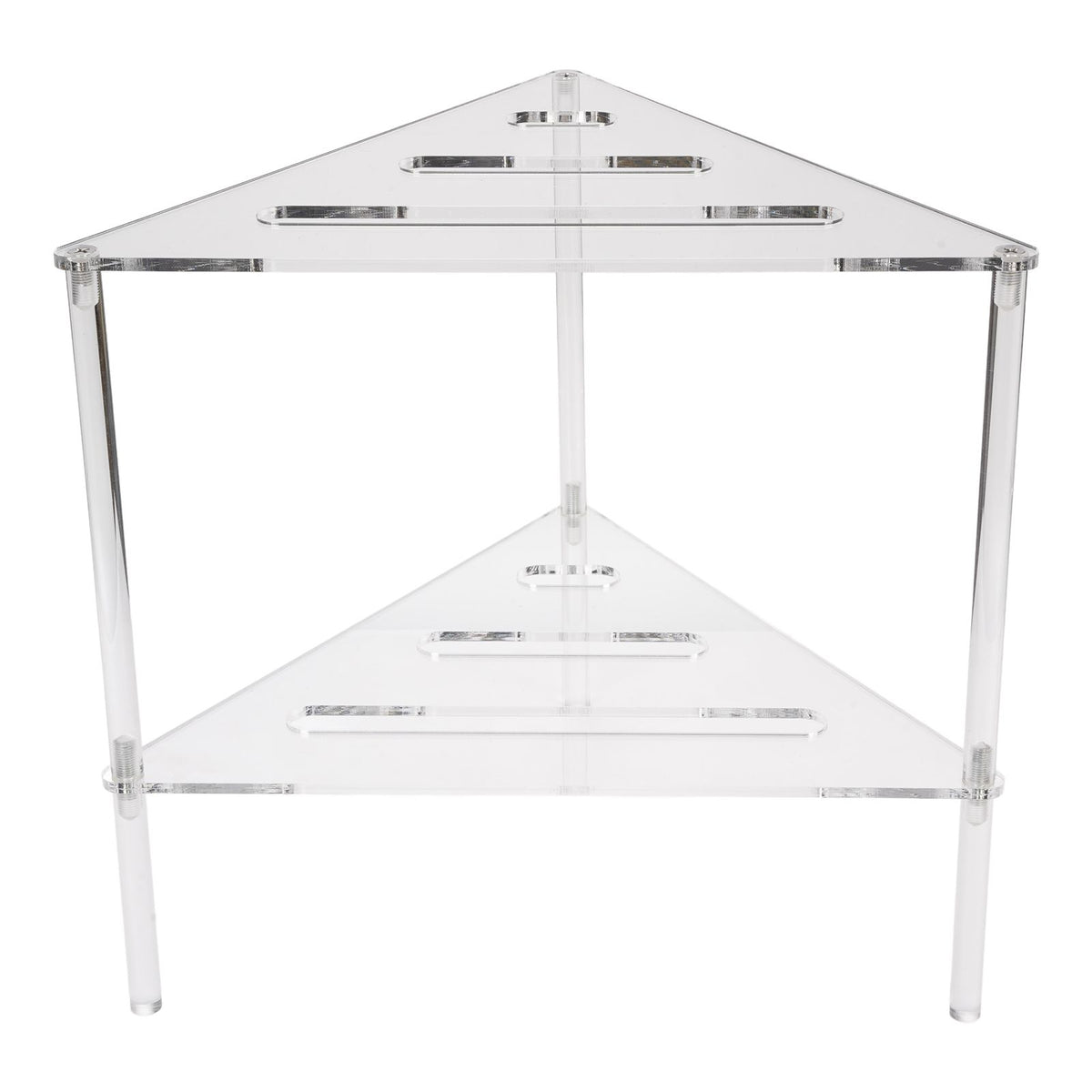 Acrylic Corner Shower Caddy 2 Tier Floor Standing Hollowed Corner Shelf Organizer for Bathroom Bedroom Kitchen