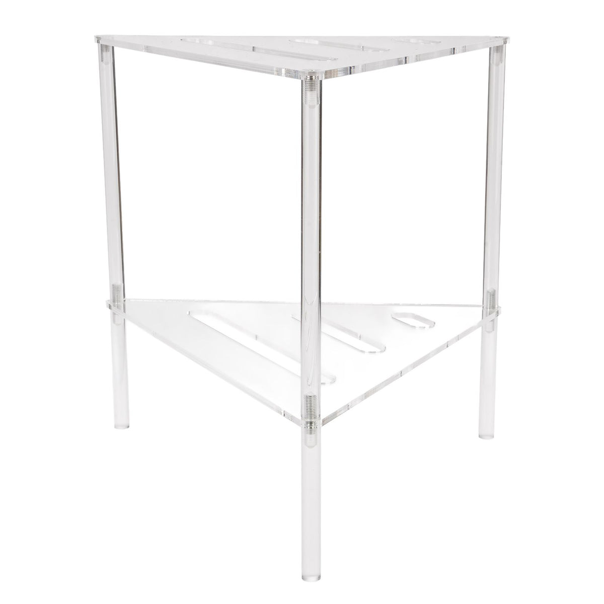 Acrylic Corner Shower Caddy 2 Tier Floor Standing Hollowed Corner Shelf Organizer for Bathroom Bedroom Kitchen