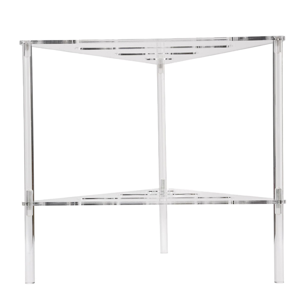 Acrylic Corner Shower Caddy 2 Tier Floor Standing Hollowed Corner Shelf Organizer for Bathroom Bedroom Kitchen