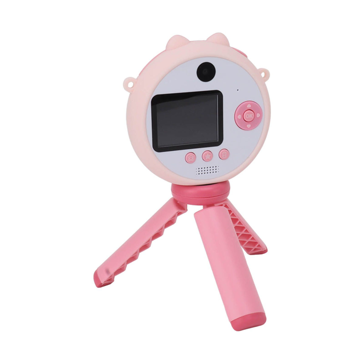 Lollipop Kids Selfie Camera With Stand 48MP 2.0in HD Children Digital Video Camera Game Music Toy for 3‑12 Years Old Boys Girls Pink