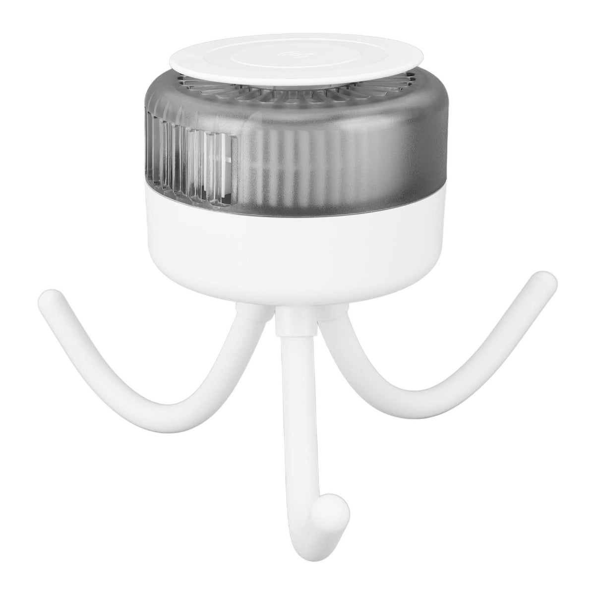 White USB Charging Summer Fan 360 Degree Rotating Mini Clip Fan with Bendable Tripod Suitable for Stroller Crib