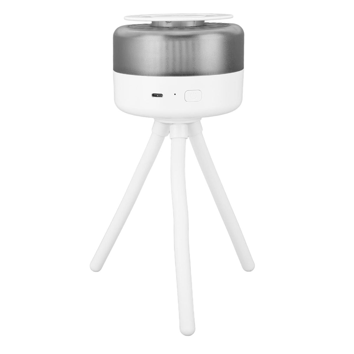 White USB Charging Summer Fan 360 Degree Rotating Mini Clip Fan with Bendable Tripod Suitable for Stroller Crib