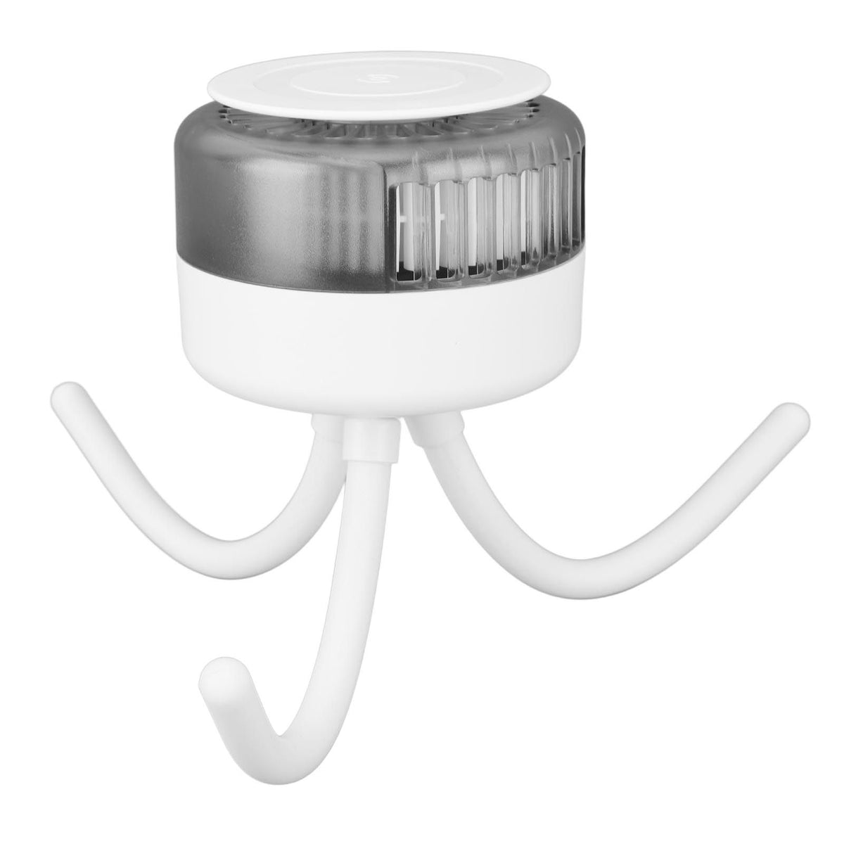 White USB Charging Summer Fan 360 Degree Rotating Mini Clip Fan with Bendable Tripod Suitable for Stroller Crib