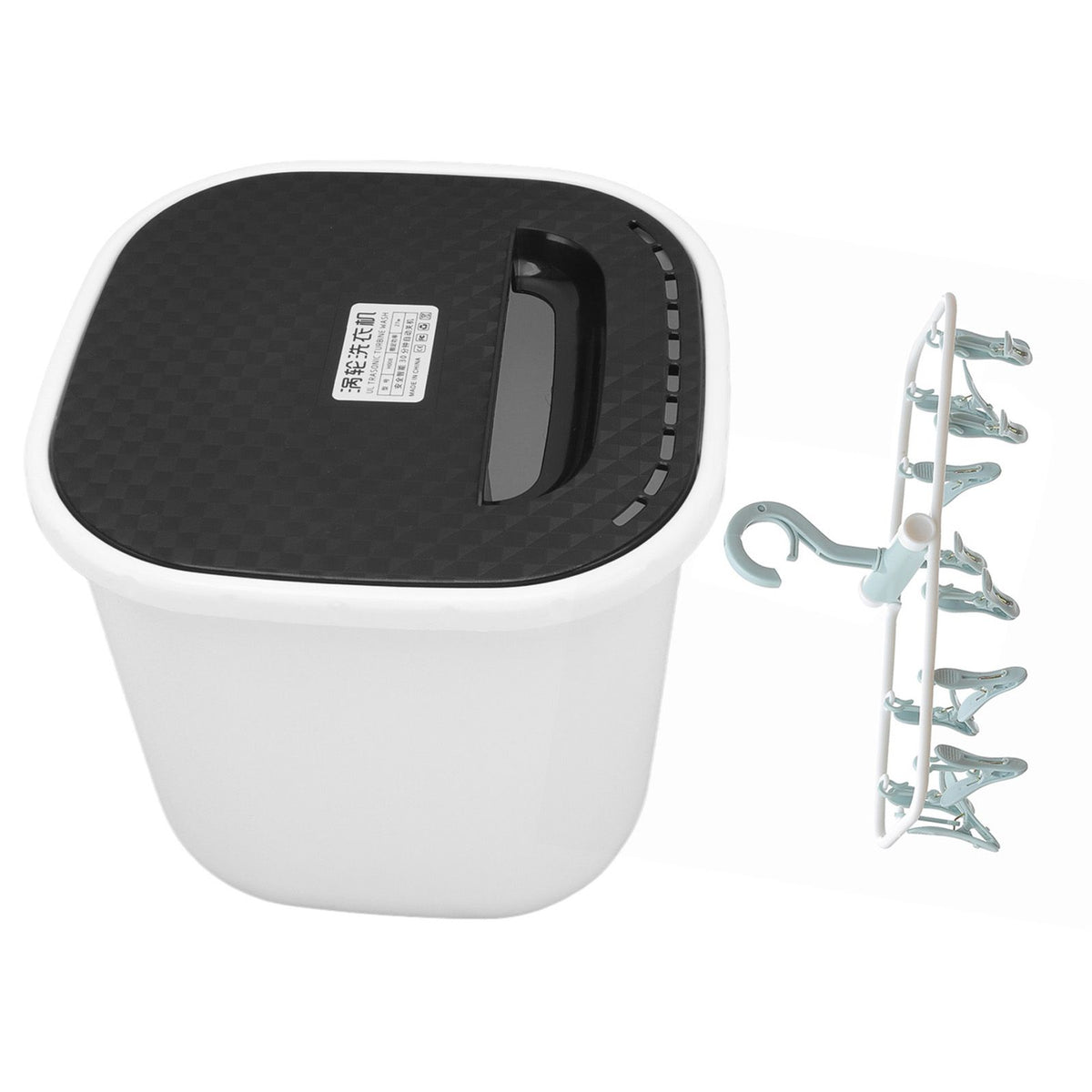Portable Washing Machine USB Powered Mini Turbo Washing Machine with Clothes Drying Rack 6L Capacity 30 Minutes Auto Power Off Blue
