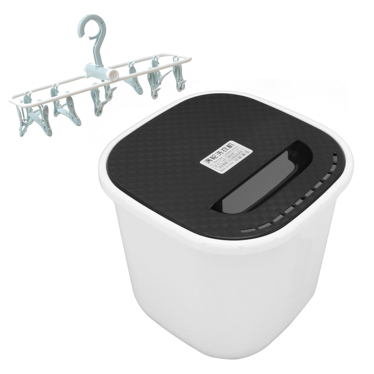 Portable Washing Machine USB Powered Mini Turbo Washing Machine with Clothes Drying Rack 6L Capacity 30 Minutes Auto Power Off Blue