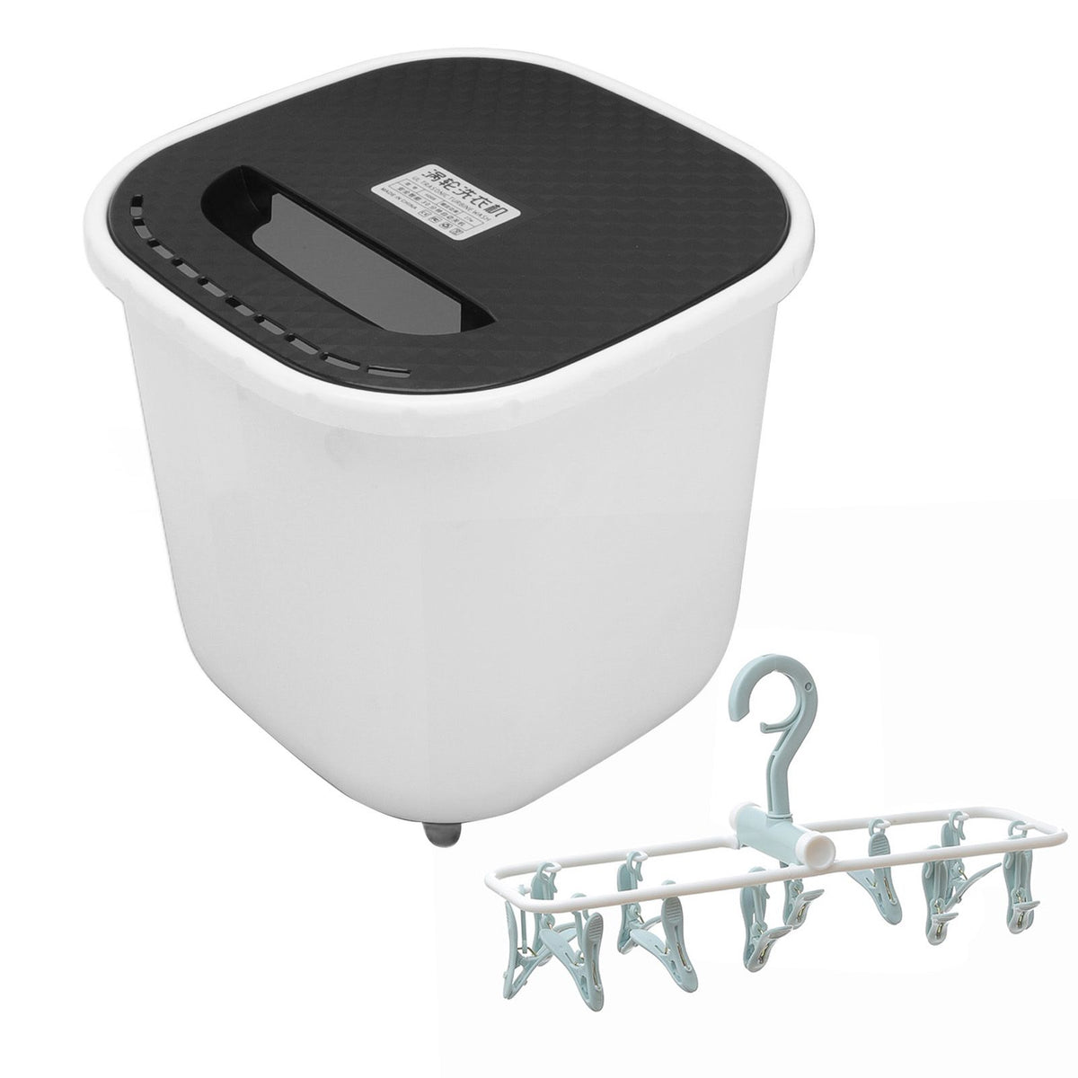 Portable Washing Machine USB Powered Mini Turbo Washing Machine with Clothes Drying Rack 6L Capacity 30 Minutes Auto Power Off Blue