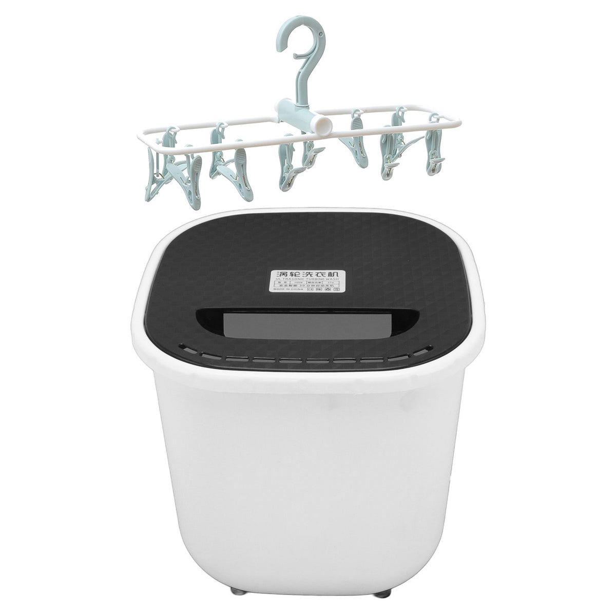 Portable Washing Machine USB Powered Mini Turbo Washing Machine with Clothes Drying Rack 6L Capacity 30 Minutes Auto Power Off Blue