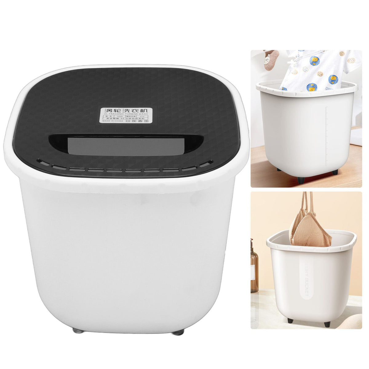 Portable Washing Machine USB Powered Mini Turbo Washing Machine with Clothes Drying Rack 6L Capacity 30 Minutes Auto Power Off Blue