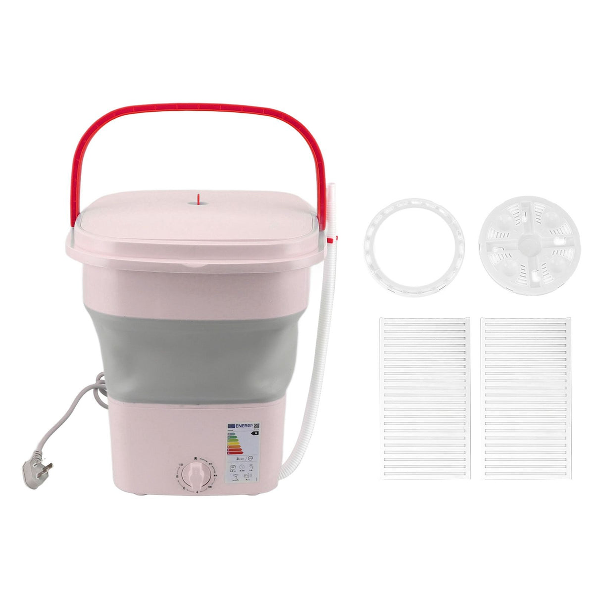 16L Portable Washing Machine with Soft Spin Function Drain Pipe 65W Fully Automatic Portable Washer for Underwear Baby Clothes