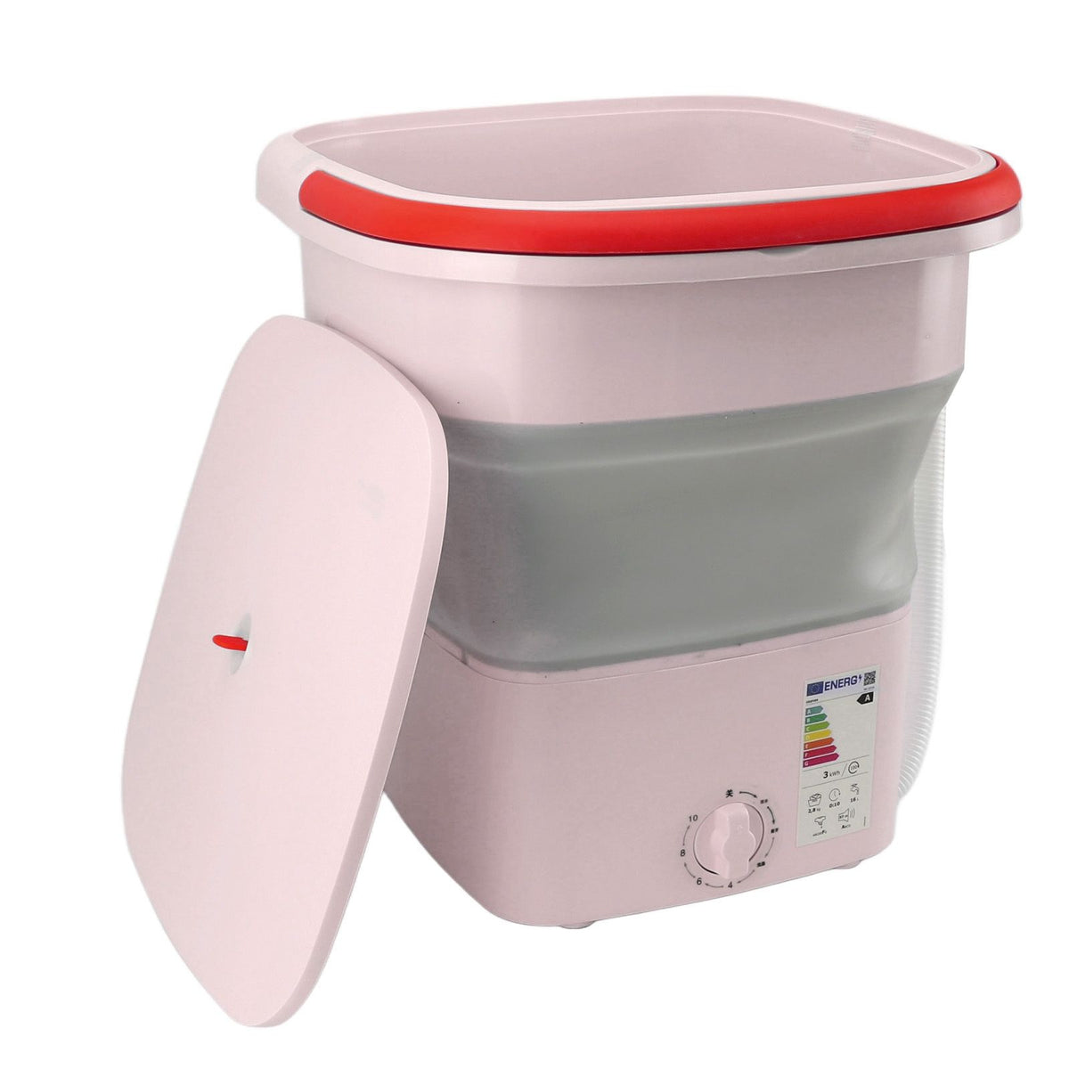 16L Portable Washing Machine with Soft Spin Function Drain Pipe 65W Fully Automatic Portable Washer for Underwear Baby Clothes
