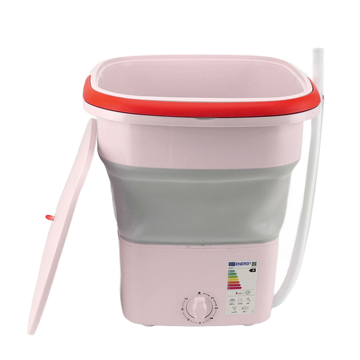 16L Portable Washing Machine with Soft Spin Function Drain Pipe 65W Fully Automatic Portable Washer for Underwear Baby Clothes