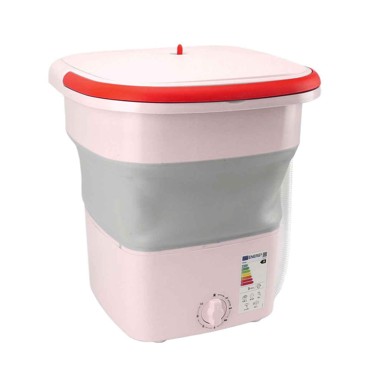16L Portable Washing Machine with Soft Spin Function Drain Pipe 65W Fully Automatic Portable Washer for Underwear Baby Clothes