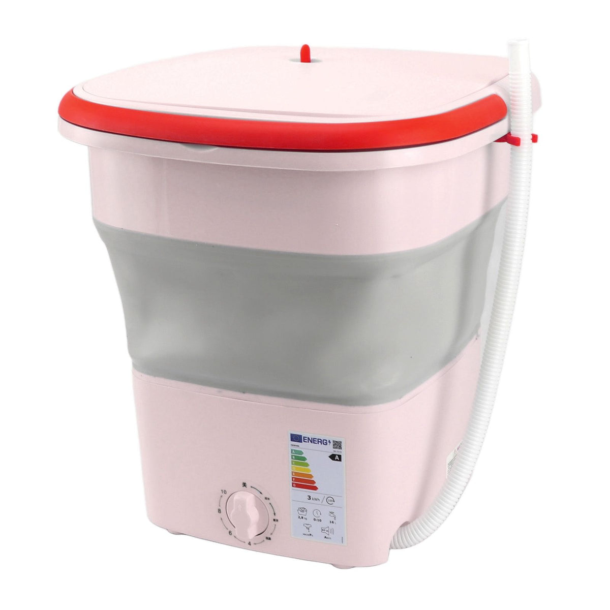 16L Portable Washing Machine with Soft Spin Function Drain Pipe 65W Fully Automatic Portable Washer for Underwear Baby Clothes