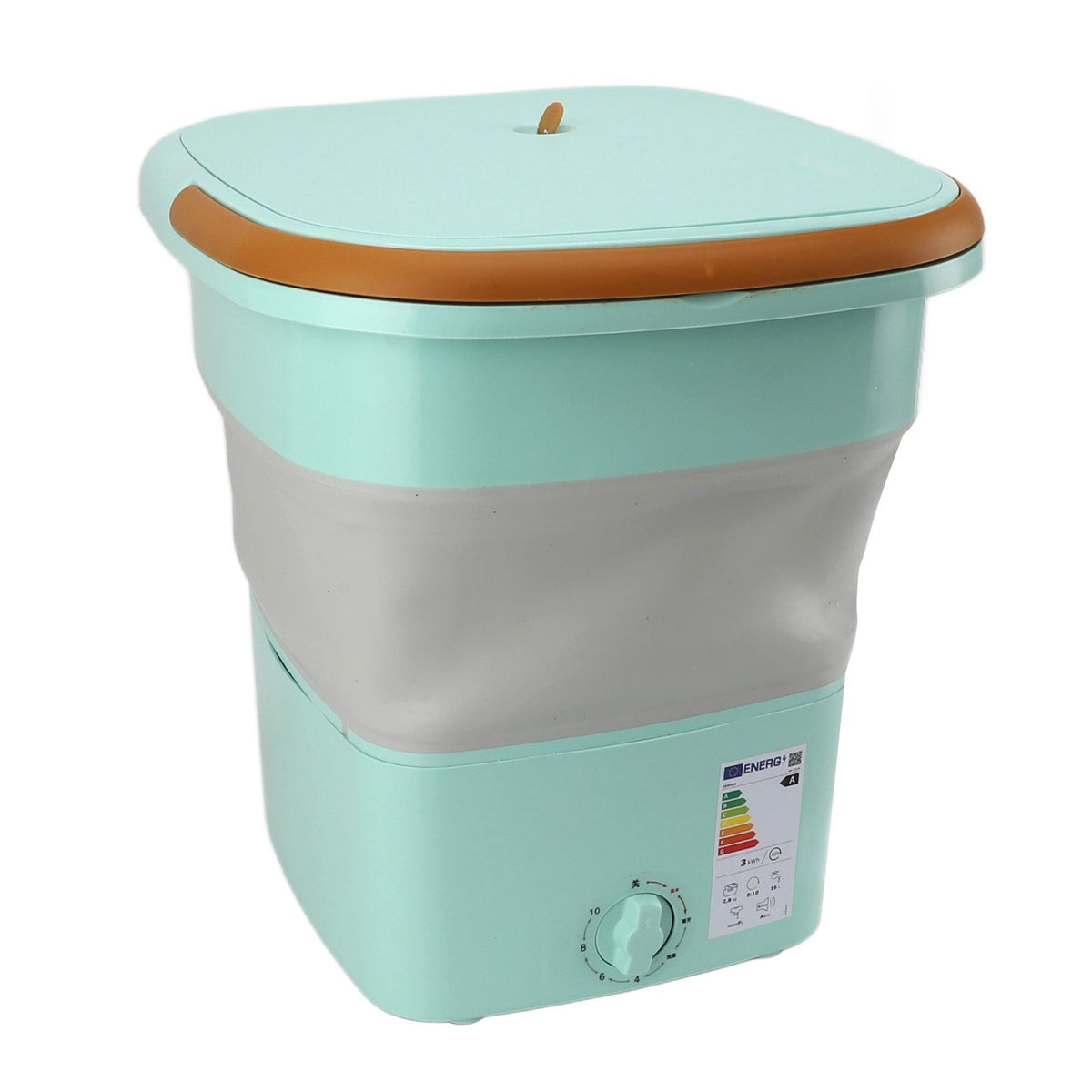 16L Portable Washing Machine with Soft Spin Function Drain Pipe 65W Fully Automatic Portable Washer for Underwear Baby Clothes