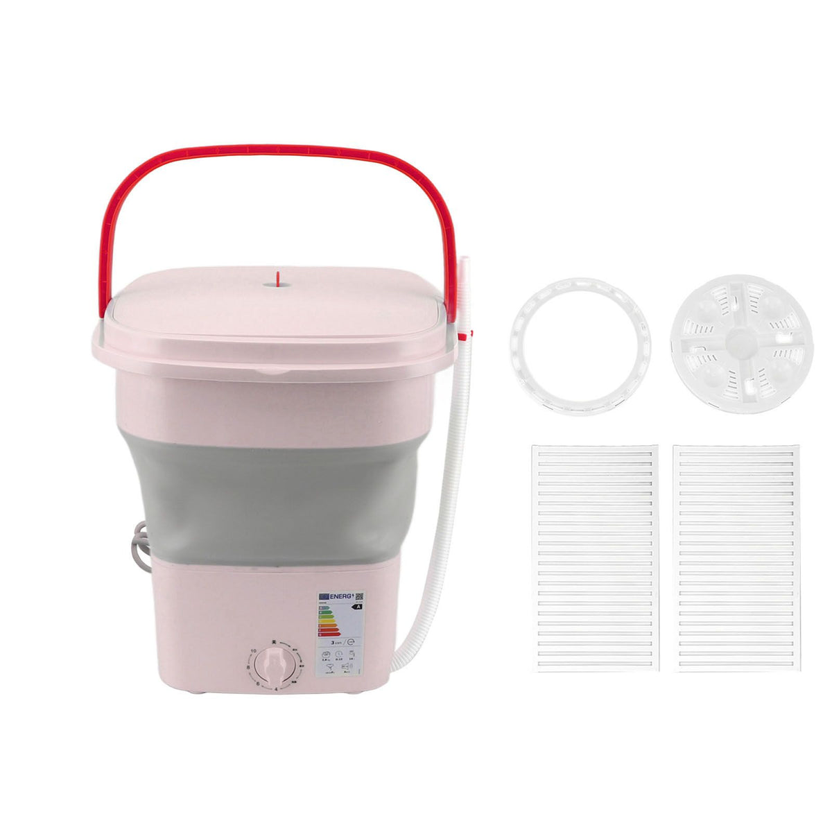 16L Portable Washing Machine with Soft Spin Function Drain Pipe 65W Fully Automatic Portable Washer for Underwear Baby Clothes