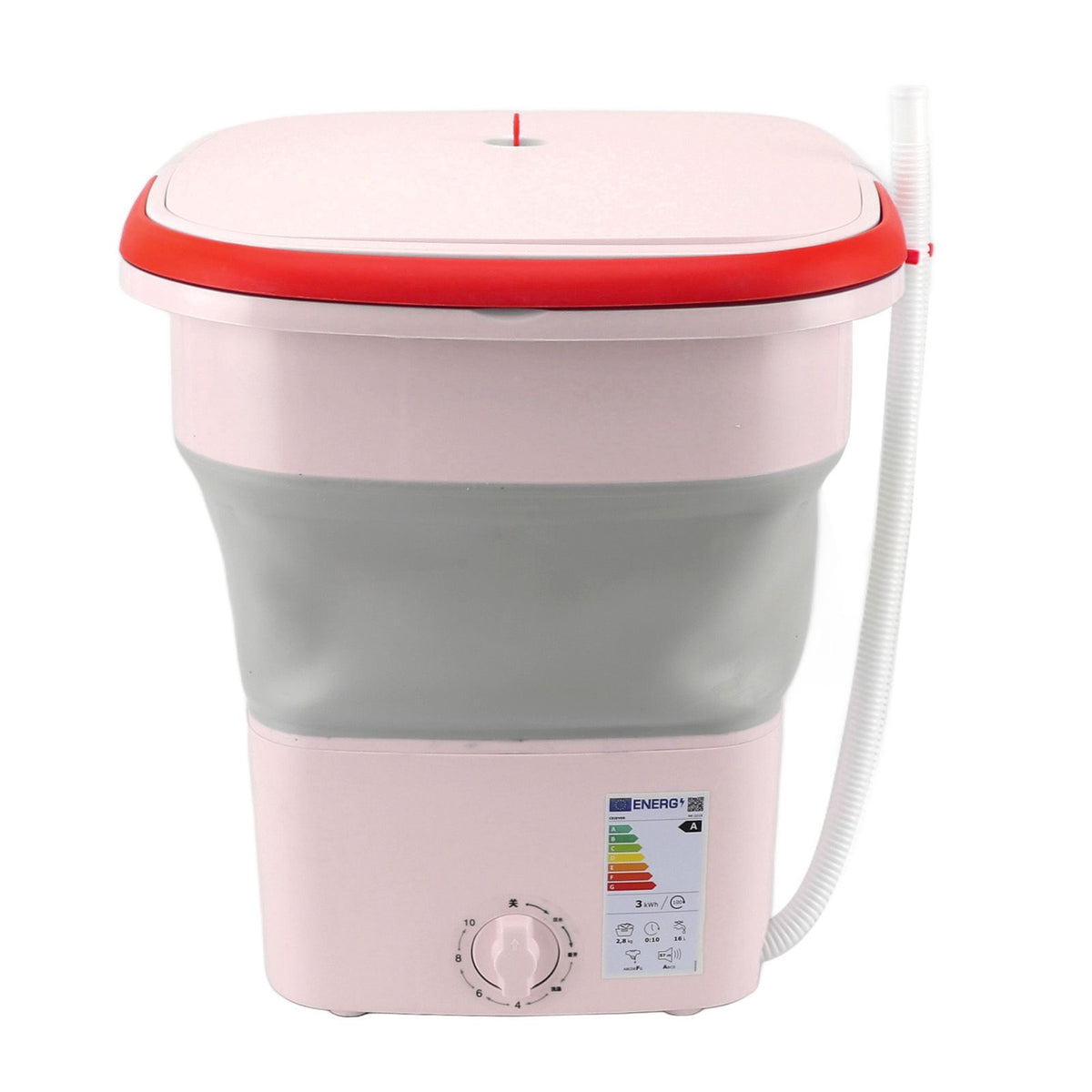 16L Portable Washing Machine with Soft Spin Function Drain Pipe 65W Fully Automatic Portable Washer for Underwear Baby Clothes