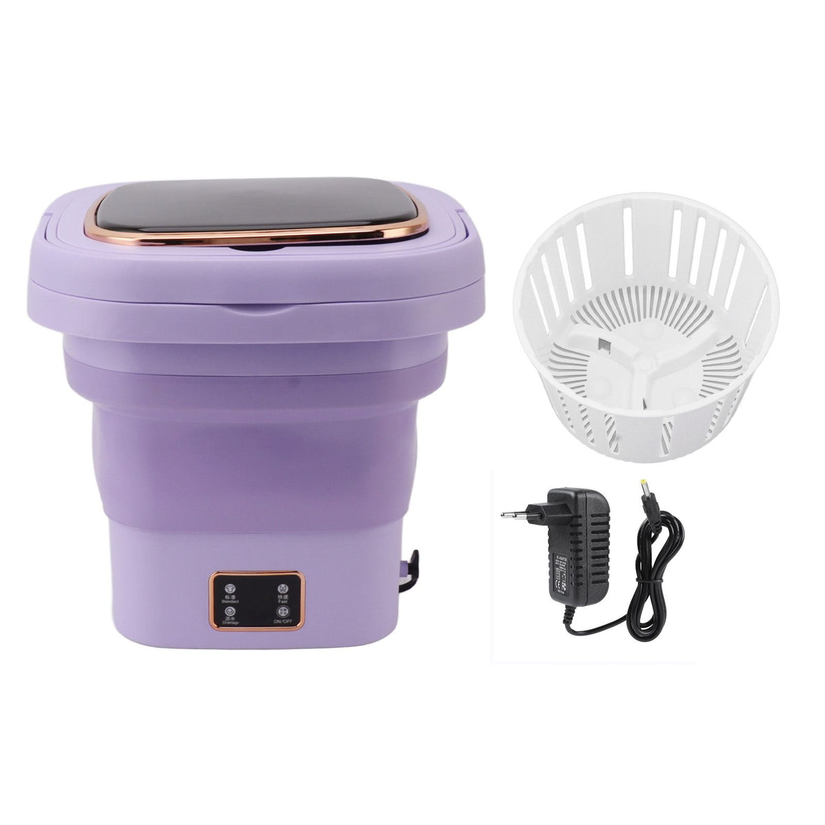 9L Foldable Washing Machine Small Automatic Portable Mini Washer Baby Underwear Washing Machine for Dormitory Travel