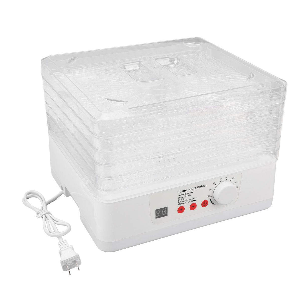 Food Dehydrator Machine Adjustable Temperature 5 Trays Electric Food Dehydrator for Fruit Vegetable Jerky Herbs