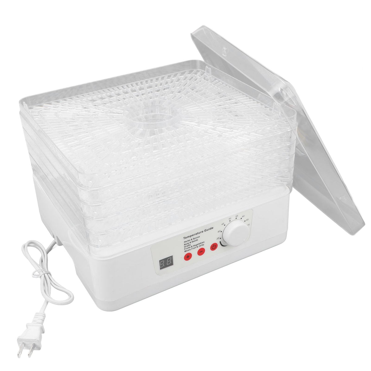 Food Dehydrator Machine Adjustable Temperature 5 Trays Electric Food Dehydrator for Fruit Vegetable Jerky Herbs