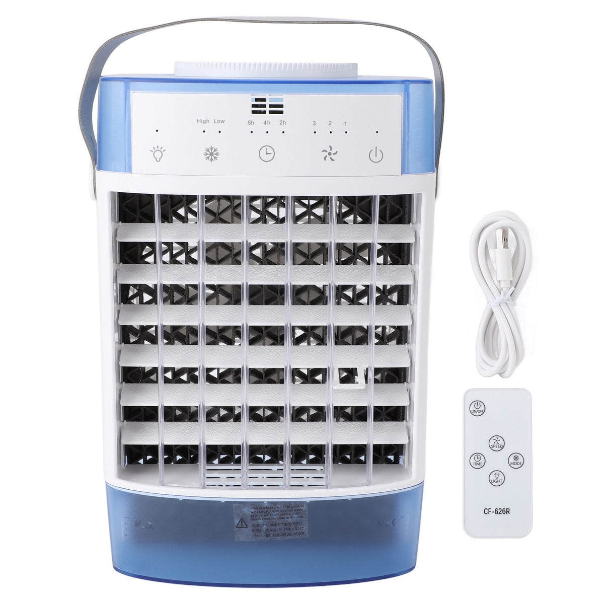 Desktop Air Conditioner Fan Remote Control Quiet Cooling Misting Fan for Office Dormitory Blue