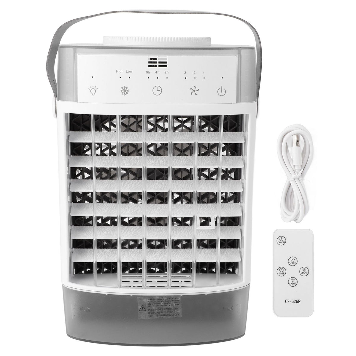 Desktop Air Conditioner Fan Remote Control Quiet Cooling Misting Fan for Office Dormitory Grey