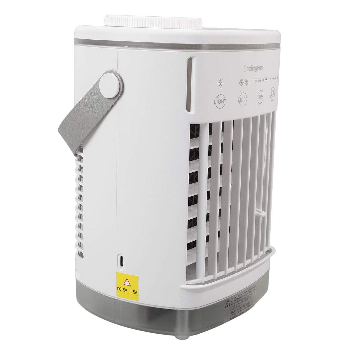 Portable Air Conditioner Fan 2 Modes 4 Speeds Timed USB Evaporative Air Cooler Air Conditioner Cooling Fan with Light for Desktop