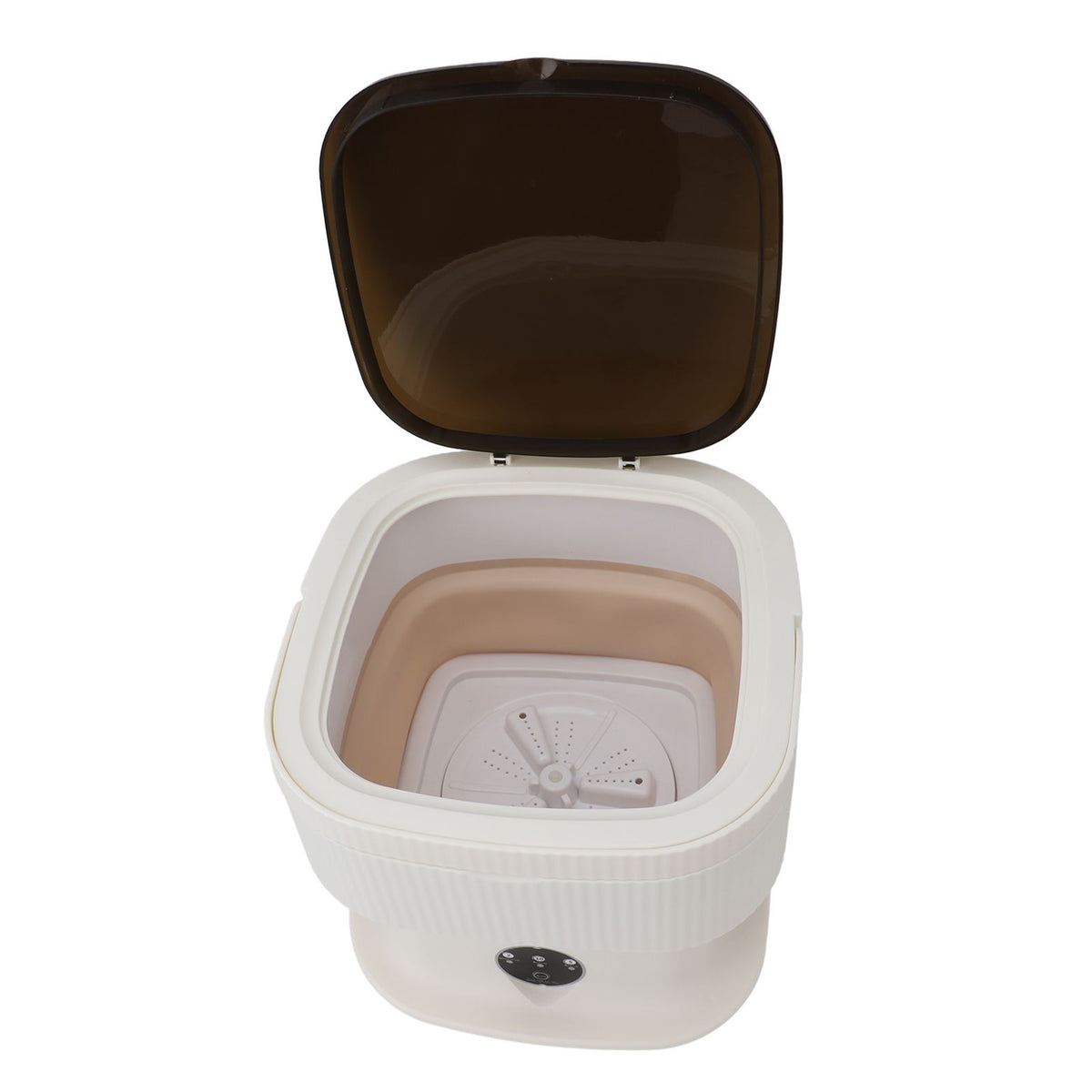 Foldable Washing Machine with Dryer Portable Folding Mini Washer for Underwear Socks Apartment Dorm RV Traveler Khaki