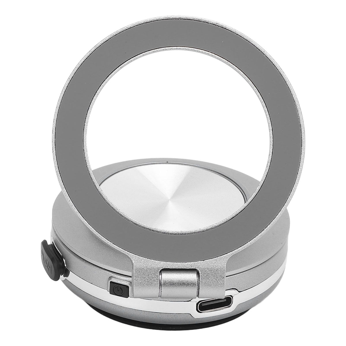 Magnet Phone Holder Vacuum Suction 360 Deg Rotation Portable for Dash Board Wall Desk Live Streaming Silver