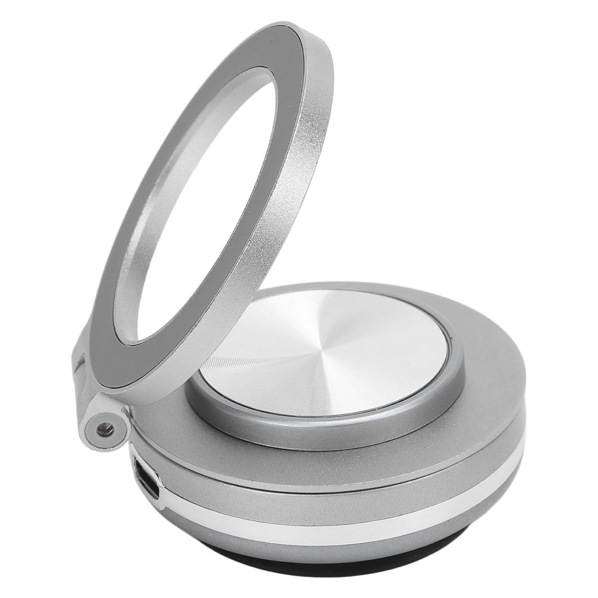 Magnet Phone Holder Vacuum Suction 360 Deg Rotation Portable for Dash Board Wall Desk Live Streaming Silver