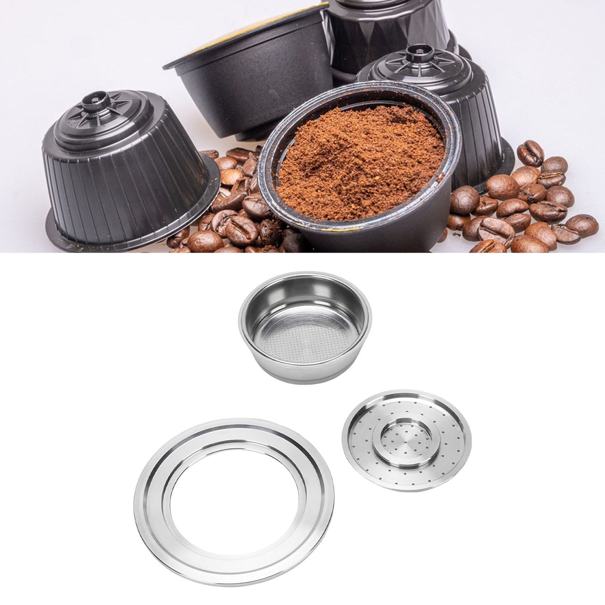Reusable Coffee Capsule Cup Fit for SENSEO Coffee Machine Refillable Pod Stainless Steel Filter