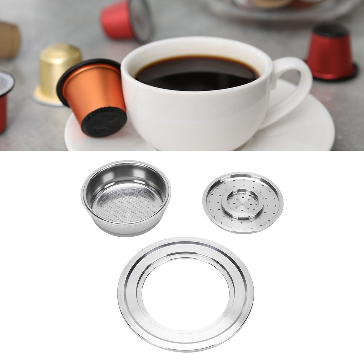 Reusable Coffee Capsule Cup Fit for SENSEO Coffee Machine Refillable Pod Stainless Steel Filter