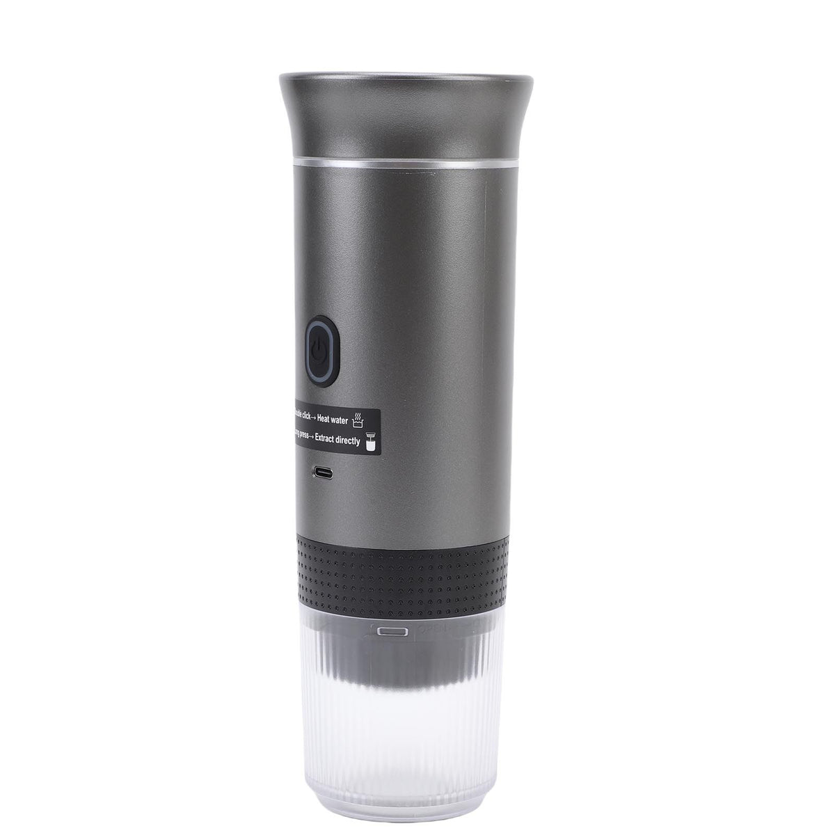 Portable Capsules Coffee Maker 72W 120ML Cup Full Automatic Outdoor Ground Coffee Machine for Home Travel Gray