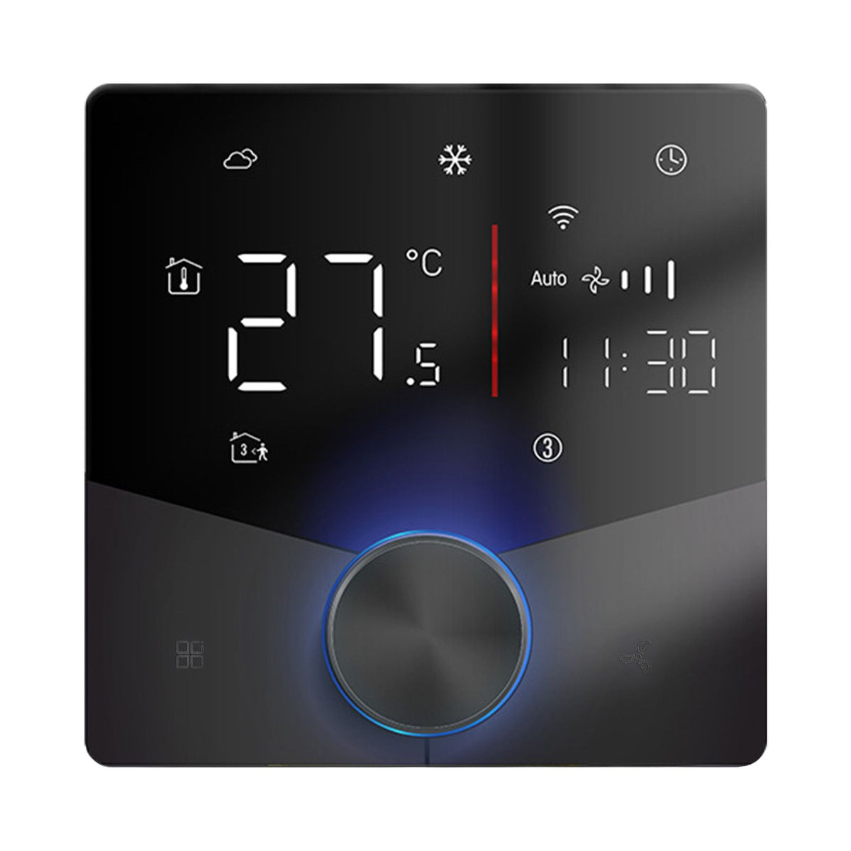 WIFI Smart Central Air Conditioner Thermostat Touch Keypad Program LED Knob Design Dynamic Light Effects Large Touch Key BAC-009ELW