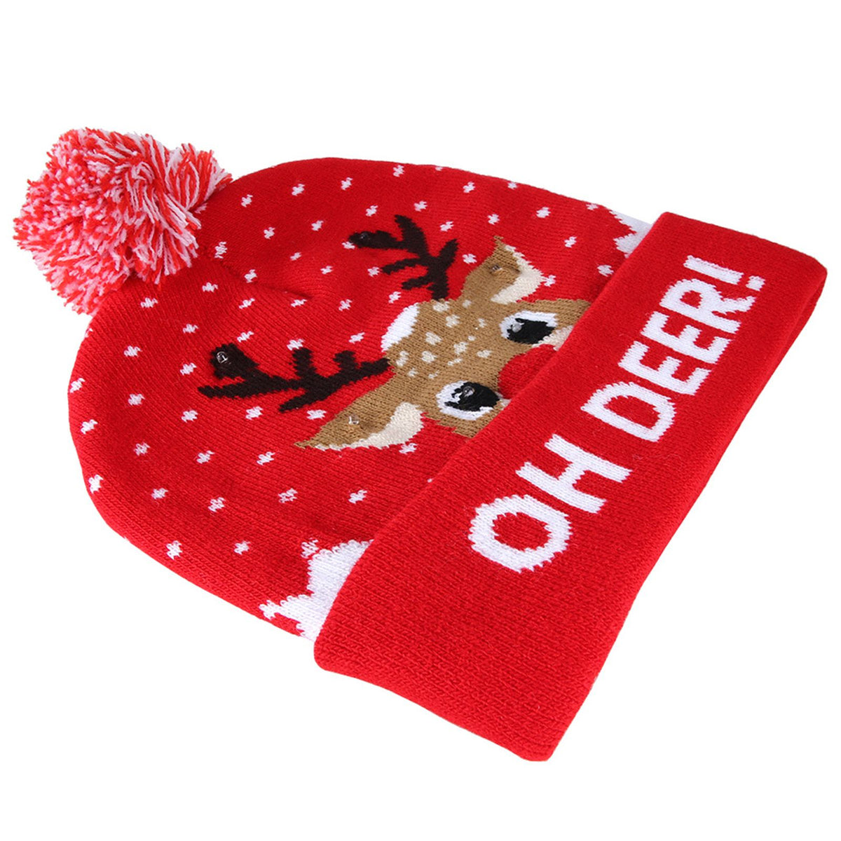 Stylish Luminous Light Up Christmas Hat Knitted Hat for Adult Children Christmas DecorationsType 3