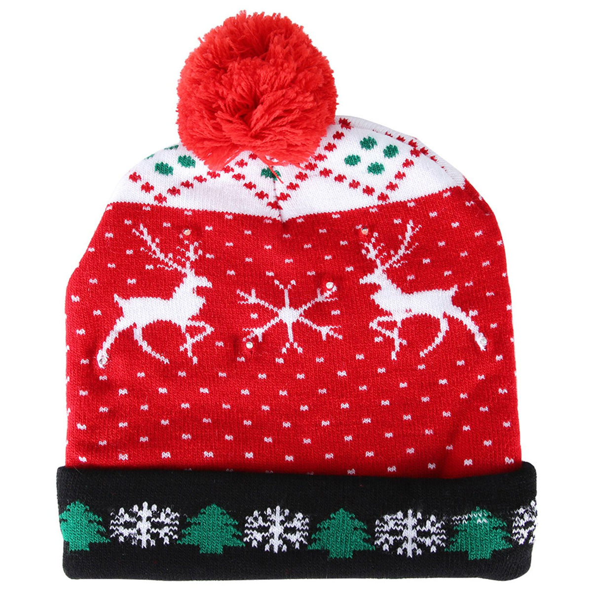 Stylish Luminous Light Up Christmas Hat Knitted Hat for Adult Children Christmas DecorationsType 4