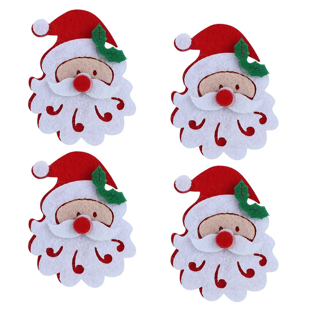 20PCS/Bag Merry Christmas Ornament Cloth Patch DIY Santa Claus Elk Snowflake Pattern Christmas AccessoriesSanta Claus Head