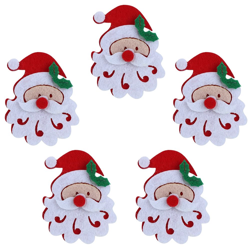 20PCS/Bag Merry Christmas Ornament Cloth Patch DIY Santa Claus Elk Snowflake Pattern Christmas AccessoriesSanta Claus Head