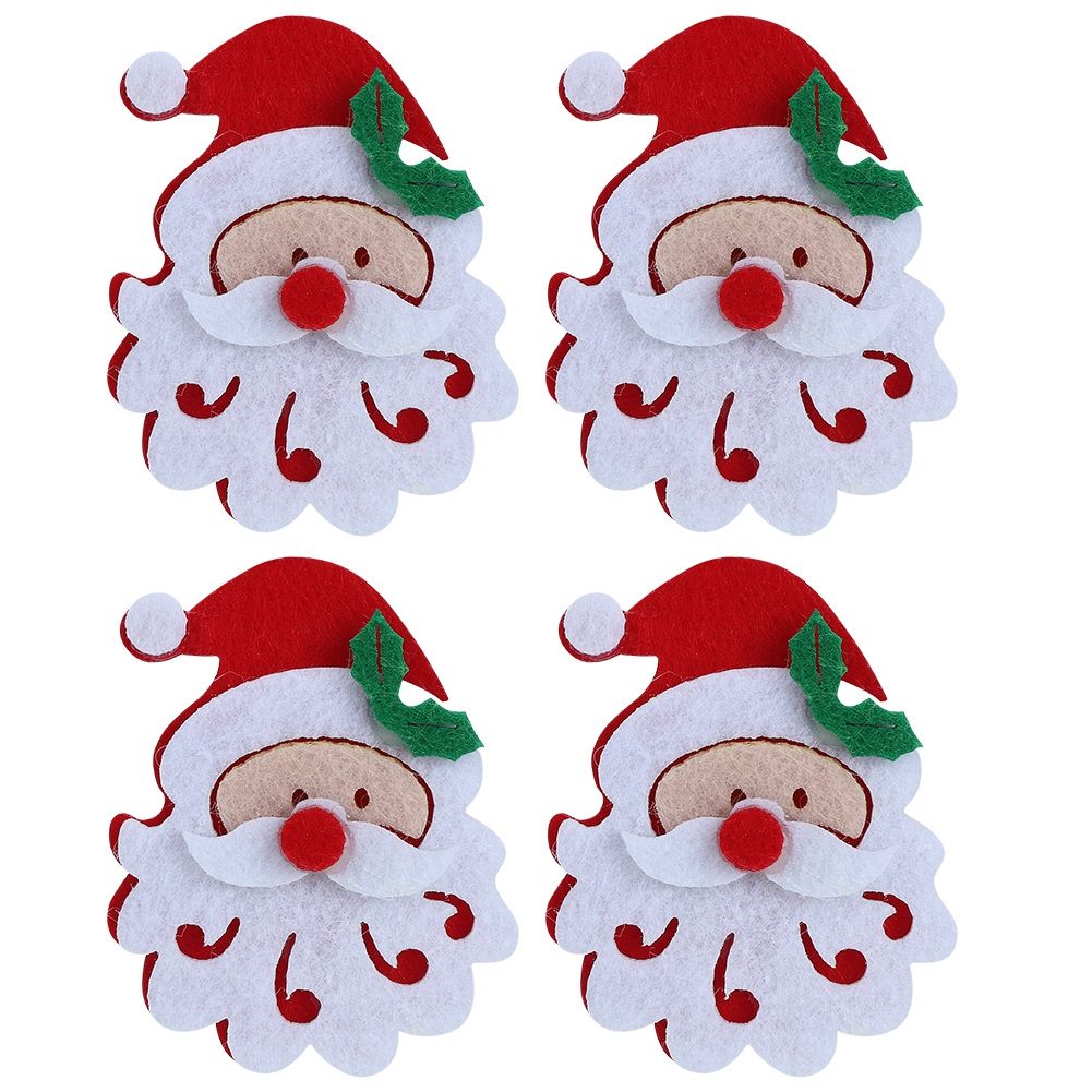 20PCS/Bag Merry Christmas Ornament Cloth Patch DIY Santa Claus Elk Snowflake Pattern Christmas AccessoriesSanta Claus Head