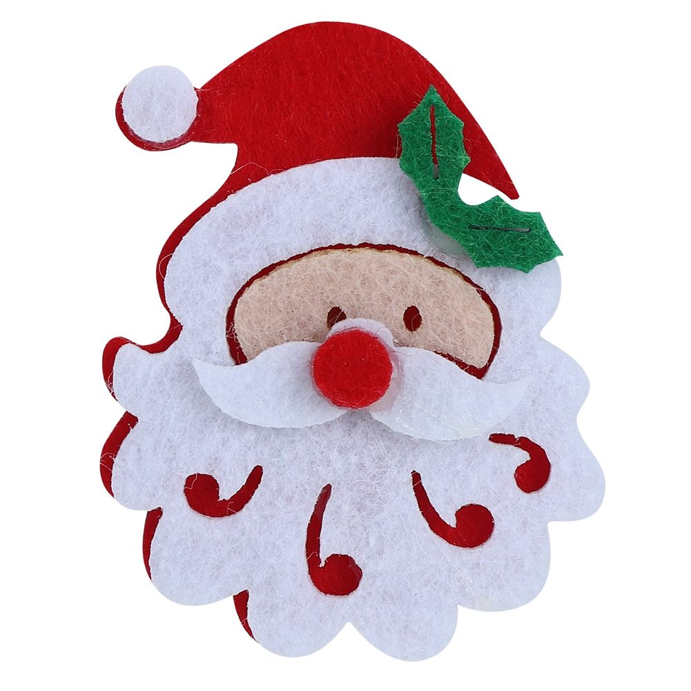 20PCS/Bag Merry Christmas Ornament Cloth Patch DIY Santa Claus Elk Snowflake Pattern Christmas AccessoriesSanta Claus Head