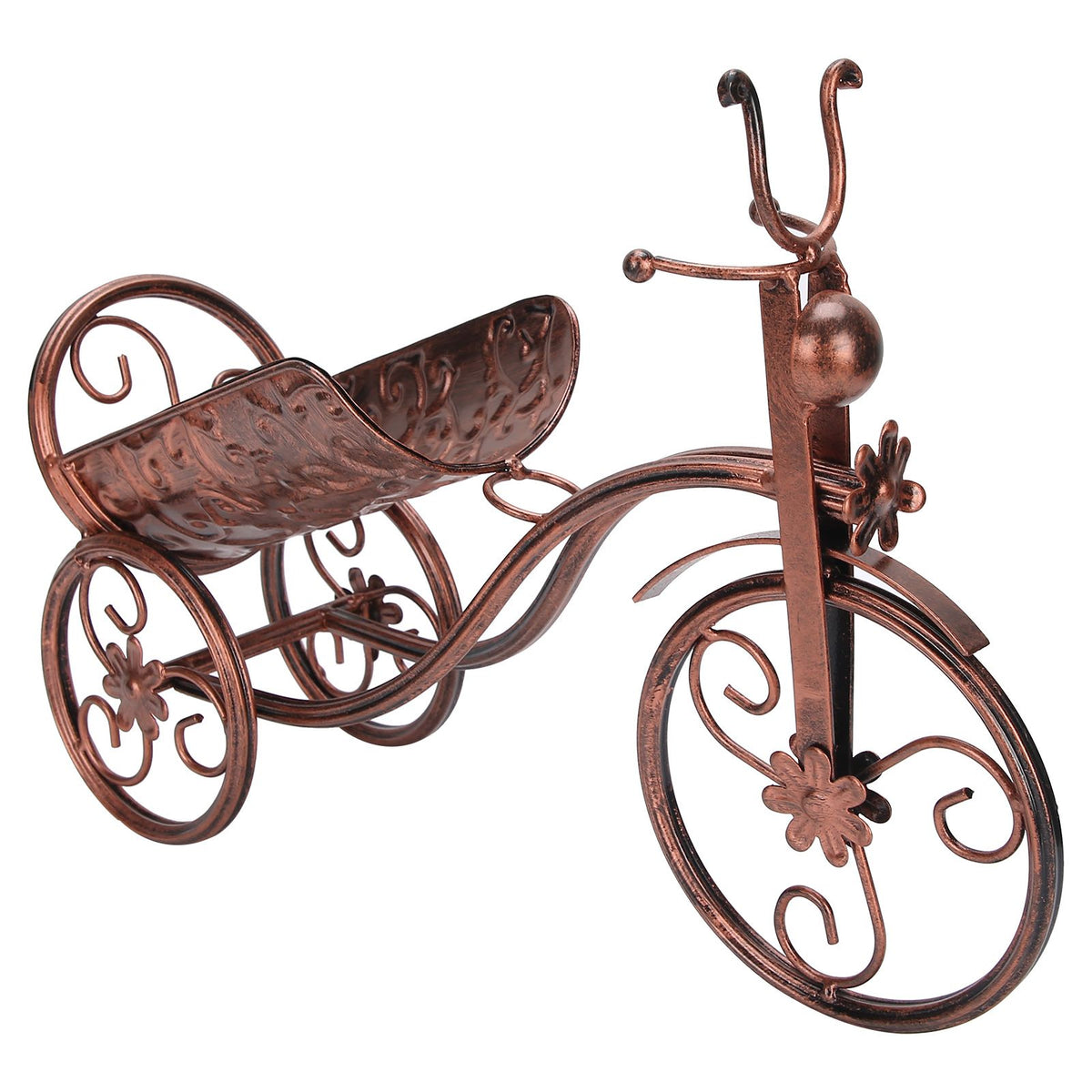 Iron Wine Holder Tricycle Shape Wine Bottle Rack Stand for Bar Counter Home DecorBronze